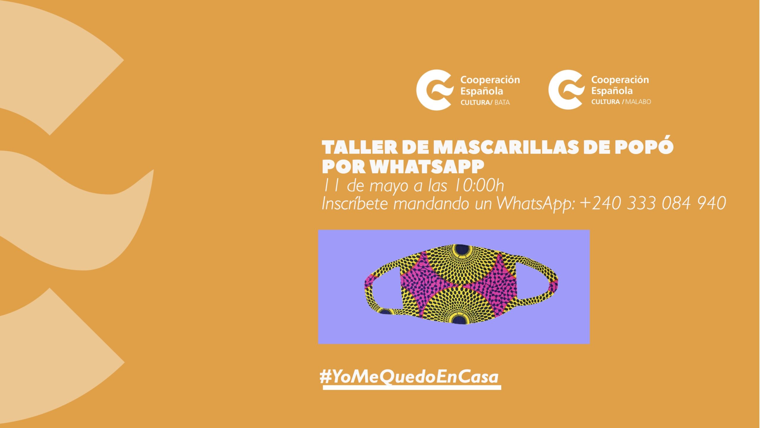 Taller de mascarillas de pop por WhatsApp