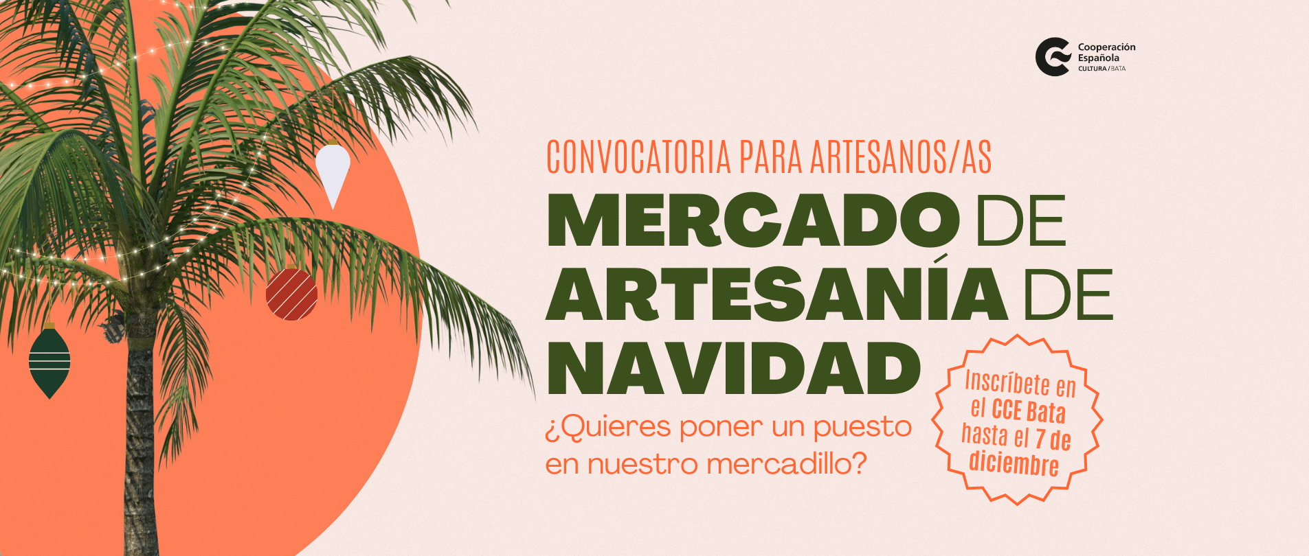 Convocatoria Mercado de Artesana de Navidad CCE Bata 2023