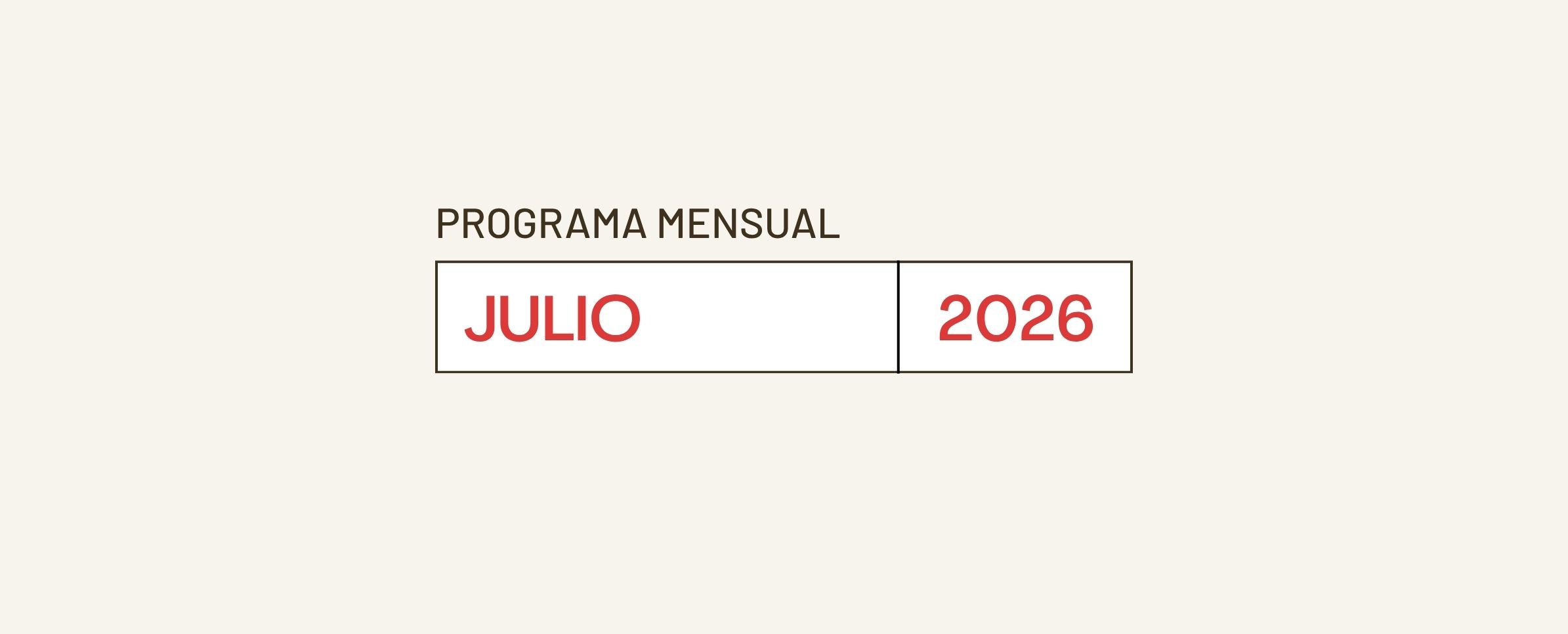 Programa de julio 2026